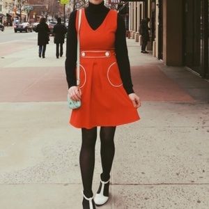 Womens mod, retro red dress from Smak Parlour with pockets! Size L